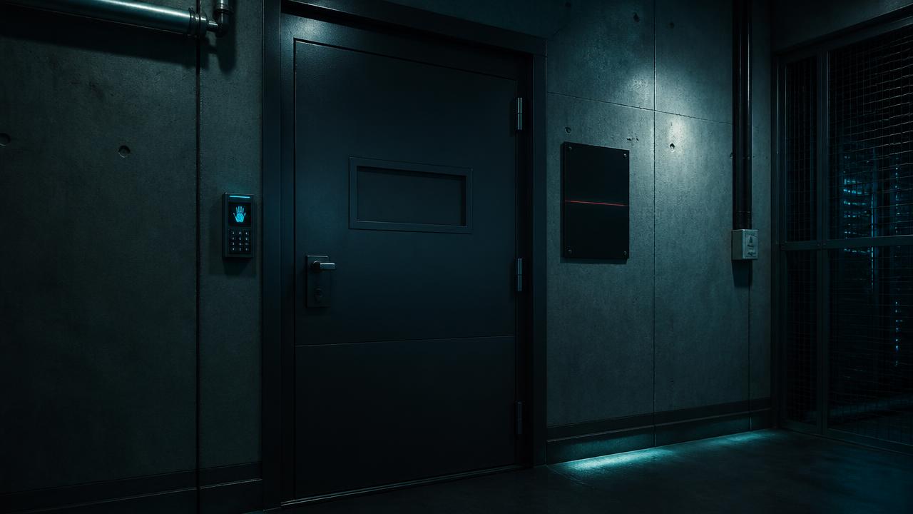 Access-controlled door to a classified server enclave